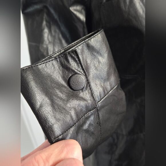 Zara Bloggers Favorite Faux Leather Long Sleeve Mini Dress Sz S Black NWOT - Picture 7 of 15